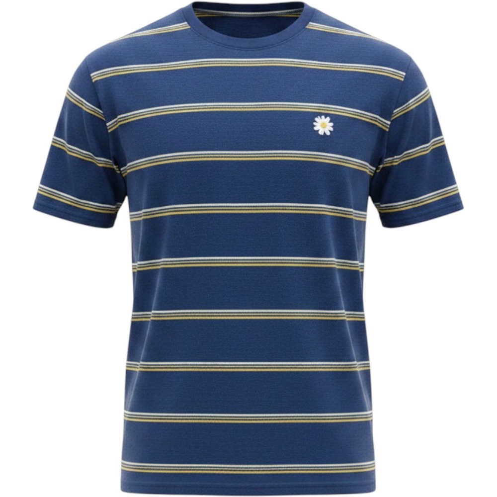 Aeropostale Mens Navy Blue Striped Daisy Peace Sign T-Shirt Large‎ L